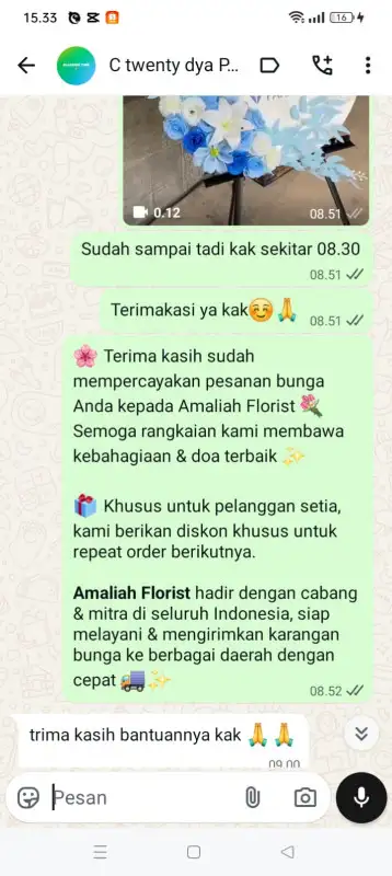Testimonial krans bunga PESAWARAN
