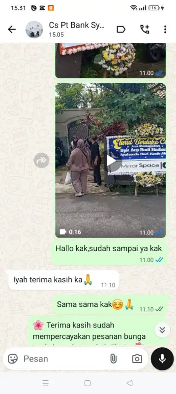 Testimonial Papan Bunga PESAWARAN