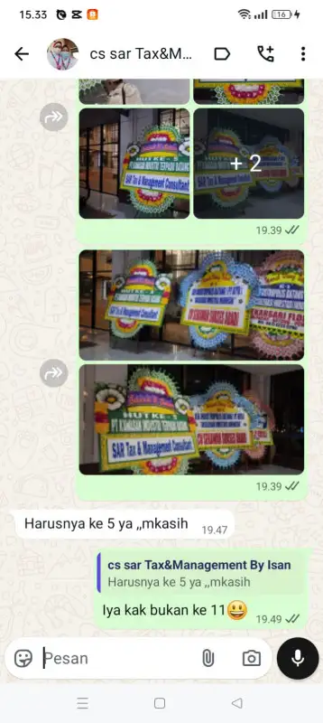 Testimonial papan bunga PESAWARAN